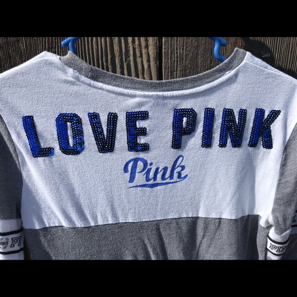 VS Pink blue sequin 3/4 sleeve tee! - Picture 6 of 6